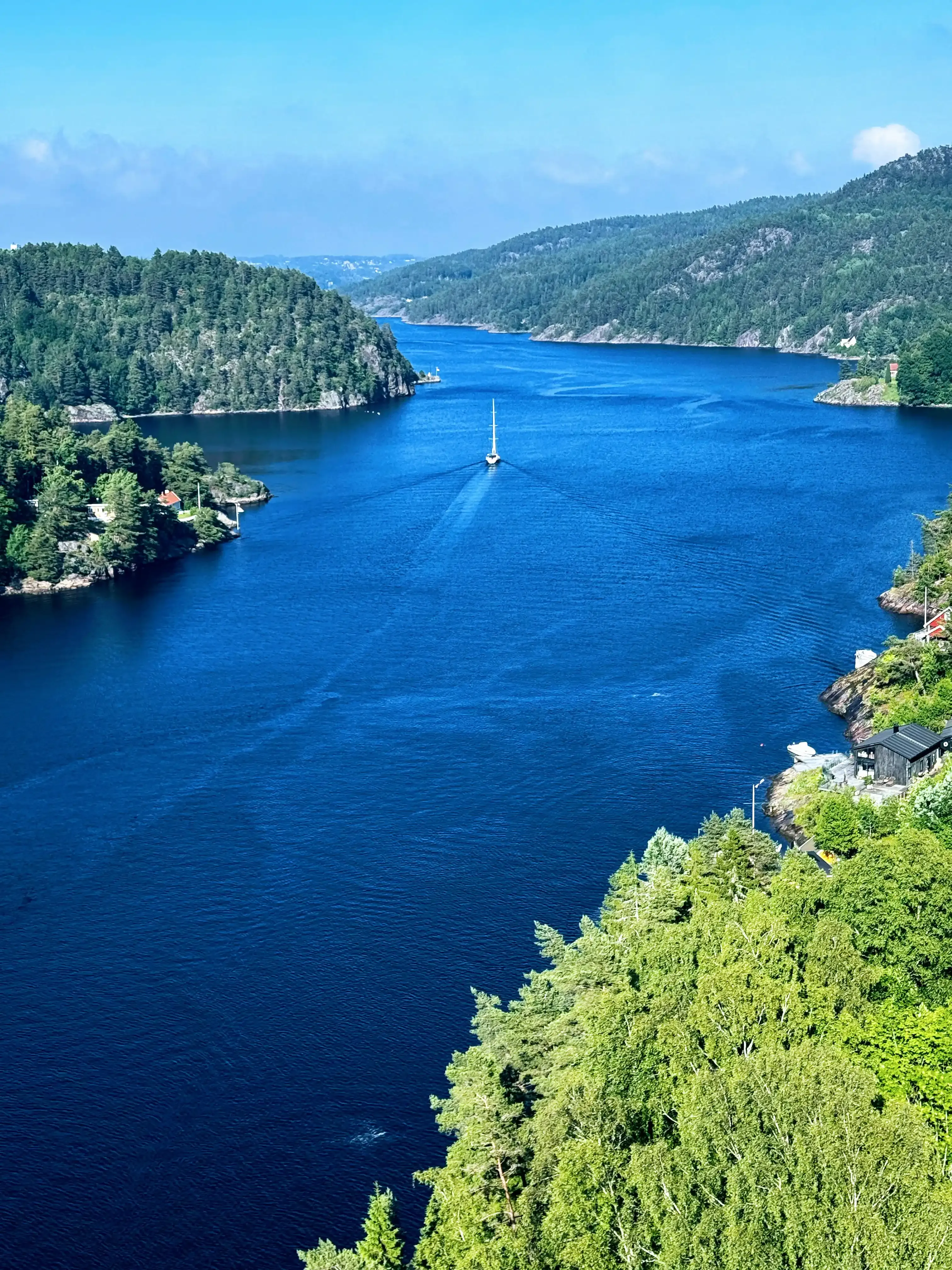 Crossing the Old Svinesund Bridge connecting Sweden and Norway