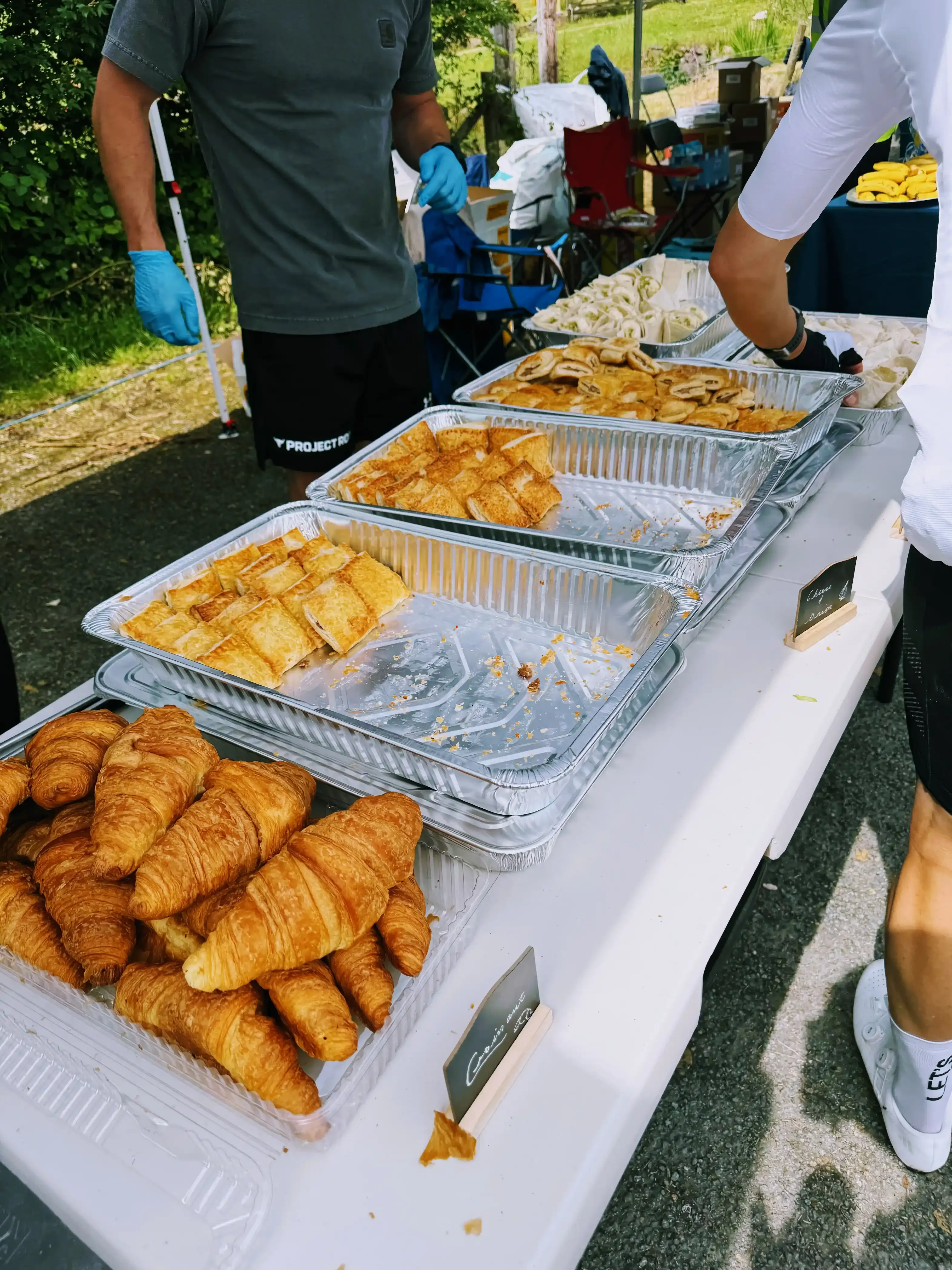 The food was mostly pastries like croissants. I ate plenty of boiled potatoes to get some salt back into my system.